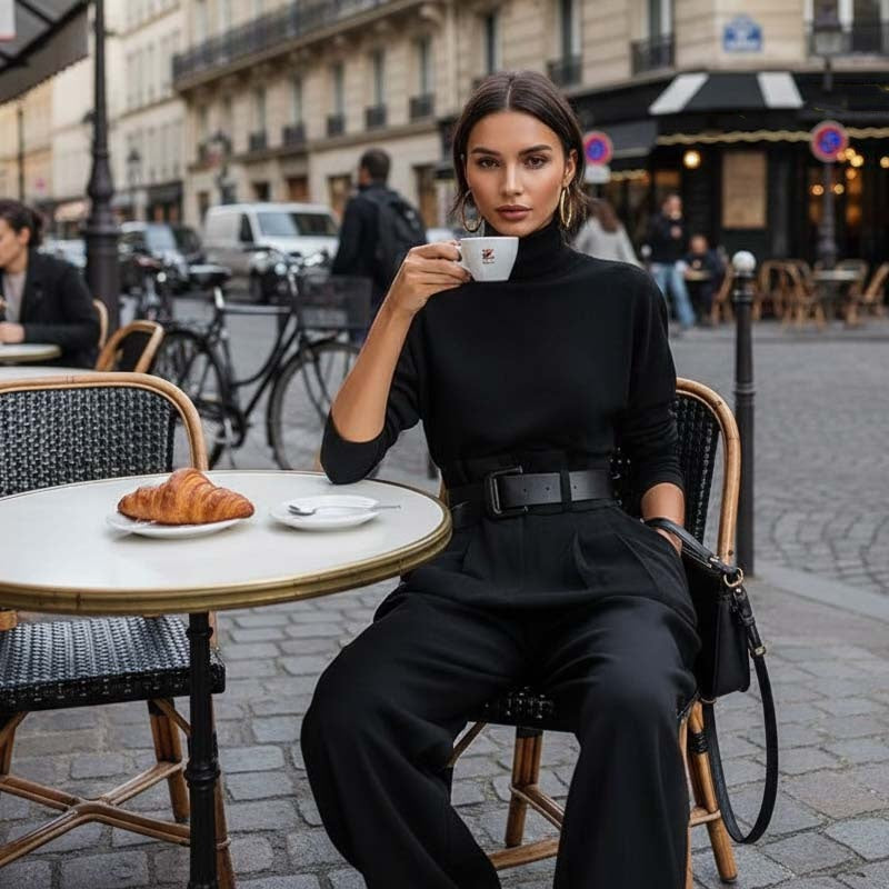 👚 60% DE RÉDUCTION ! 🎉 Ensemble Femme Col Roulé – Élégant, Confortable & Coupe Moderne 👖📦