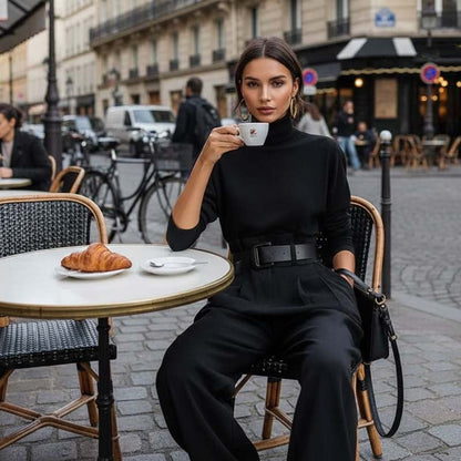 👚 60% DE RÉDUCTION ! 🎉 Ensemble Femme Col Roulé – Élégant, Confortable & Coupe Moderne 👖📦