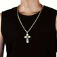 ✝️ 53% DE RÉDUCTION ! 🎉 Collier Pendentif Croix Bicolore – Style Audacieux, Métal Durable & Ajustable 🔗📦