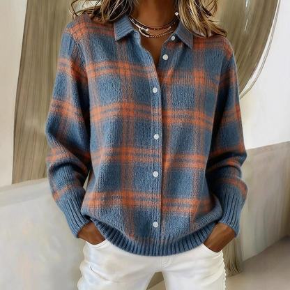 ⏳Spécial à durée limitée⏰Veste-pull à carreaux boutonnée pour femme👔🔥Achetez 2 livraison gratuite