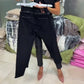Pantalon taille haute en similicuir pour femme