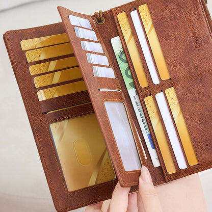 🏆 Vente flash 60 % de réduction ⚡ Portefeuille à trois volets pour femme, style rétro, avec protection RFID