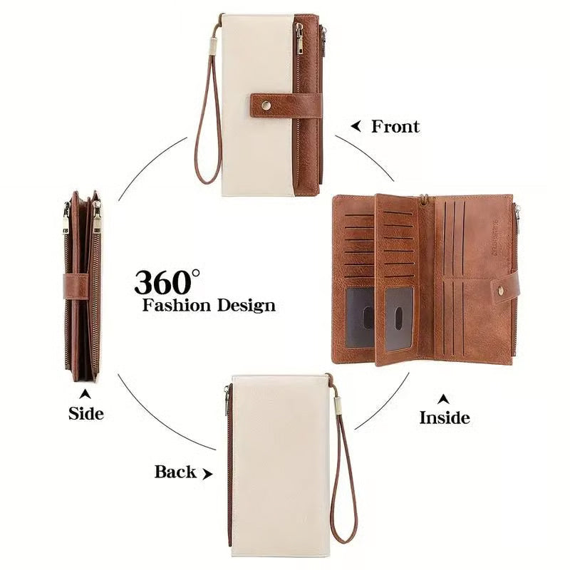 🏆 Vente flash 60 % de réduction ⚡ Portefeuille à trois volets pour femme, style rétro, avec protection RFID