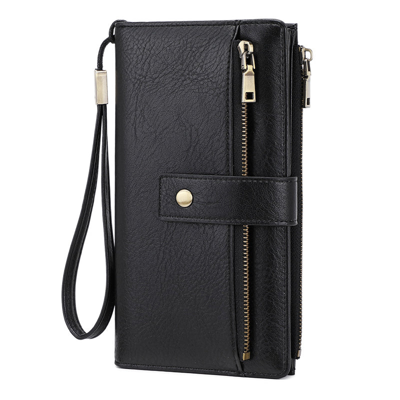 🏆 Vente flash 60 % de réduction ⚡ Portefeuille à trois volets pour femme, style rétro, avec protection RFID
