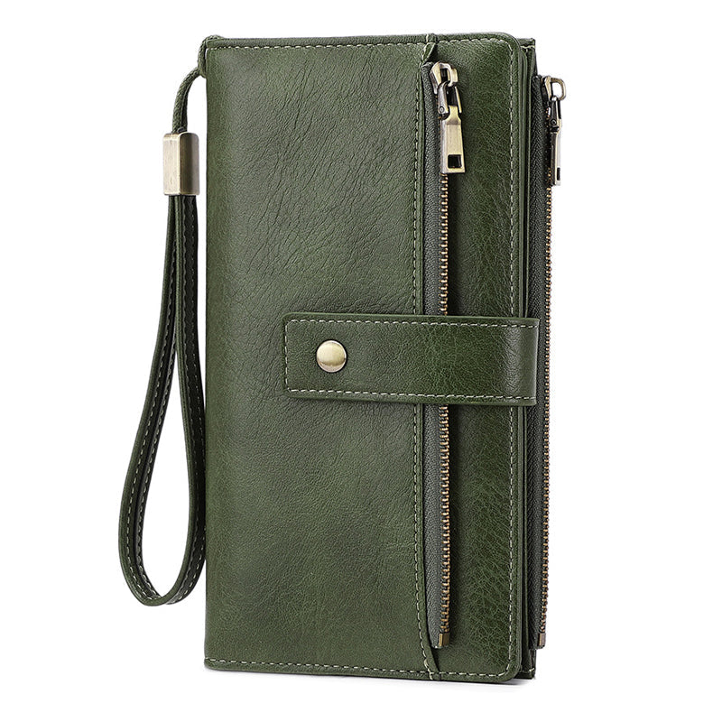 🏆 Vente flash 60 % de réduction ⚡ Portefeuille à trois volets pour femme, style rétro, avec protection RFID
