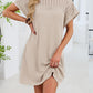 Robe trapèze à manches courtes en dentelle patchwork pour femme