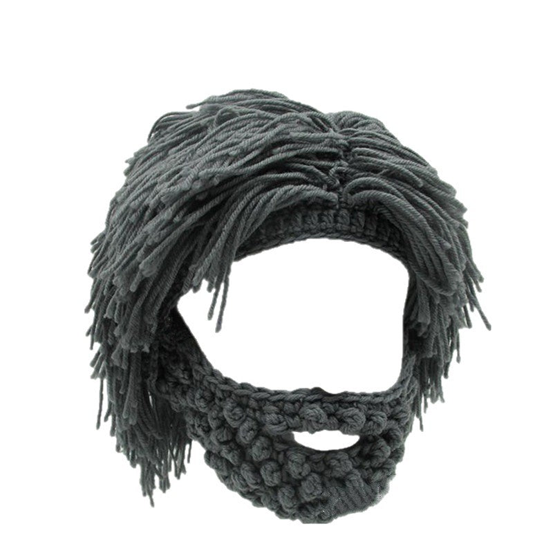 📢📢50 % de réduction !! ⏰ Chapeau Punk avec Perruque et Barbe Tricotée – Style Unique, Prêt à Porter & Accessoire de Déguisement 💥
