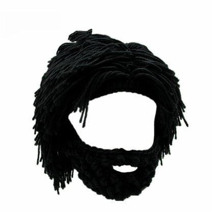 📢📢50 % de réduction !! ⏰ Chapeau Punk avec Perruque et Barbe Tricotée – Style Unique, Prêt à Porter & Accessoire de Déguisement 💥