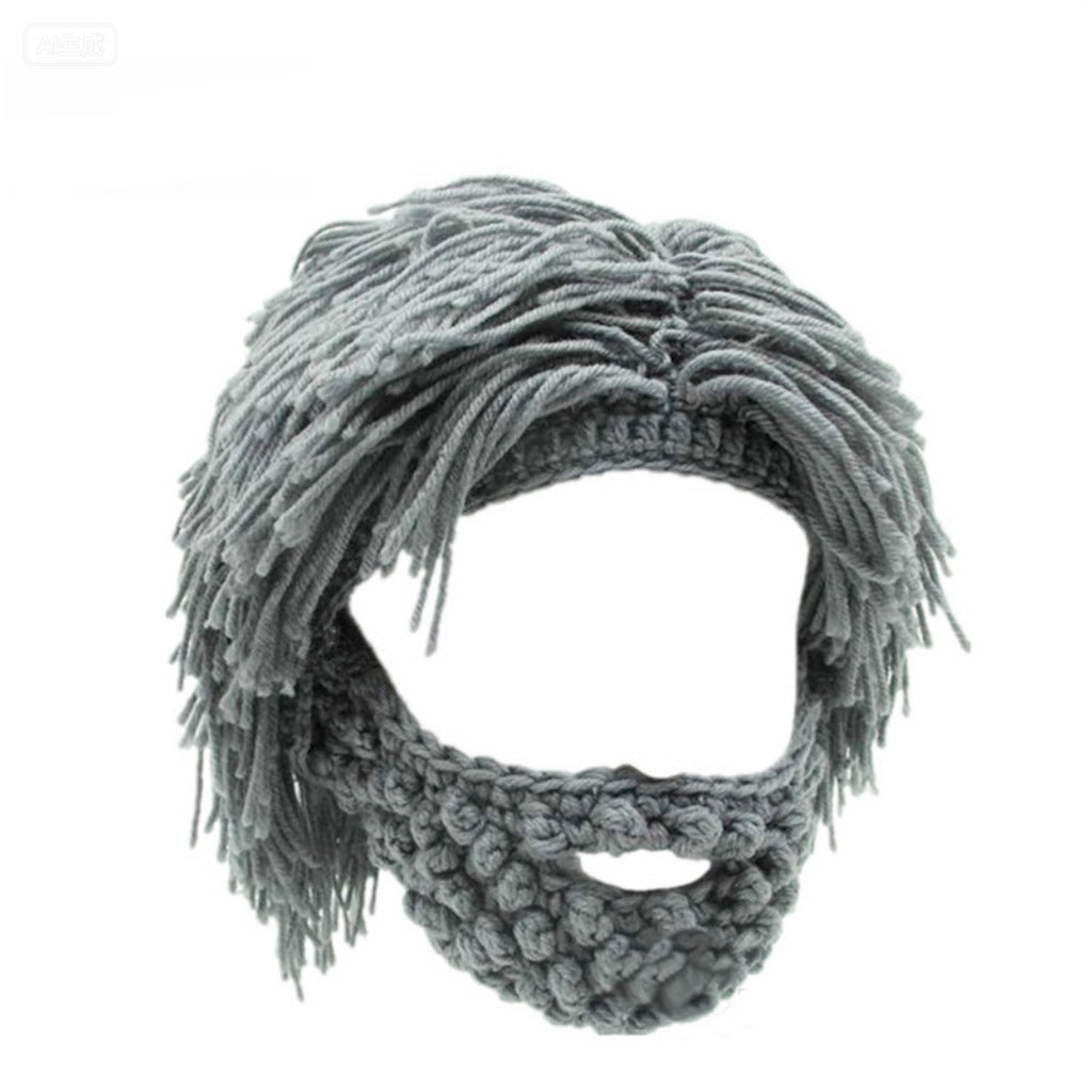 📢📢50 % de réduction !! ⏰ Chapeau Punk avec Perruque et Barbe Tricotée – Style Unique, Prêt à Porter & Accessoire de Déguisement 💥