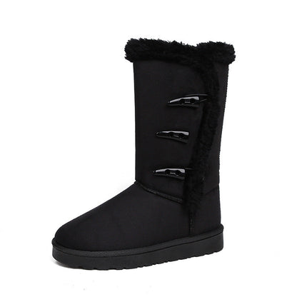 Bottes de neige mi-mollet ultra-chaudes doublées de fausse fourrure pour femmes