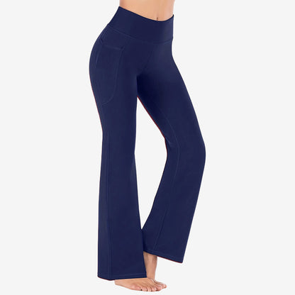 Legging de yoga taille haute, effet galbant, rehaussant les fesses, gainant le ventre, avec poche, coupe bootcut