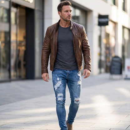 Jean skinny déchiré élégant pour homme