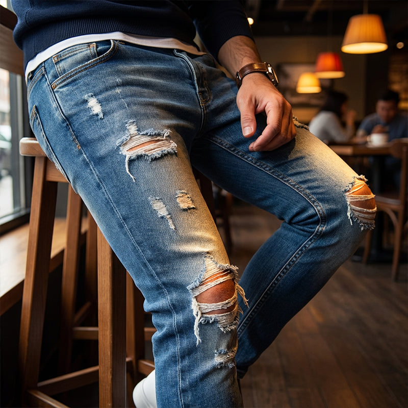 Jean skinny déchiré élégant pour homme