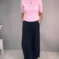 Confort chic : ensemble composé d'un haut en maille et d'un pantalon large et ample