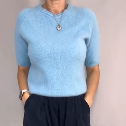 Confort chic : ensemble composé d'un haut en maille et d'un pantalon large et ample