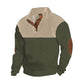 🧥 60% DE RÉDUCTION ! 🎨 Pull Homme à Col Boutonné – Style Color Block, Coupe Confortable & Renforts aux Coudes Durable 👔