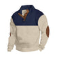 🧥 60% DE RÉDUCTION ! 🎨 Pull Homme à Col Boutonné – Style Color Block, Coupe Confortable & Renforts aux Coudes Durable 👔