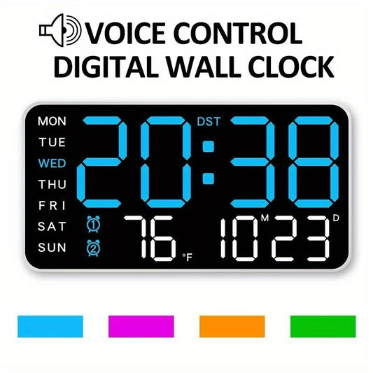 📢📢60 % de réduction !! ⏰Horloge murale numérique LED décorative multifonctionnelle, l'horloge numérique sans limites pour la maison norvégienne moderne