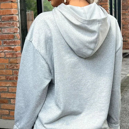 Sweat à capuche à manches longues pour femme avec bordure en dentelle
