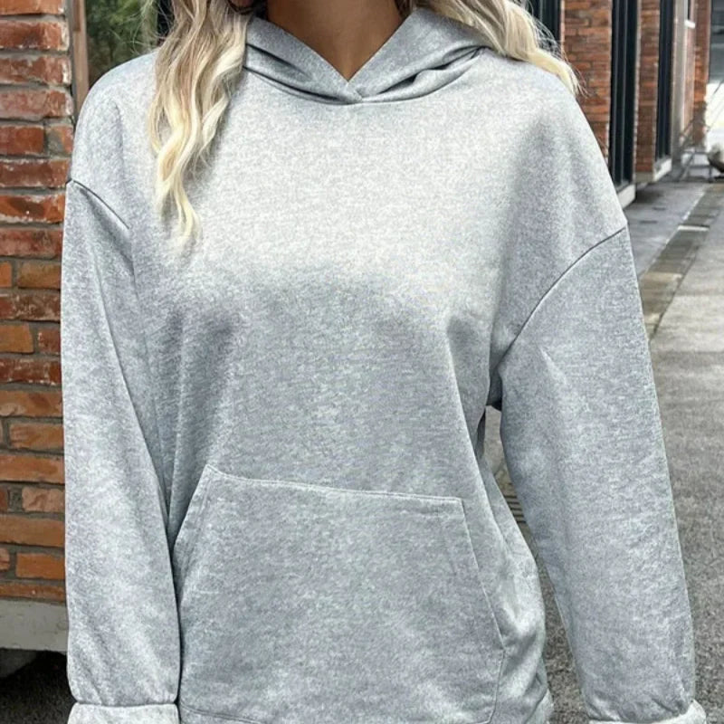 Sweat à capuche à manches longues pour femme avec bordure en dentelle