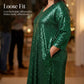 Robe à paillettes scintillantes à col en V pour femme