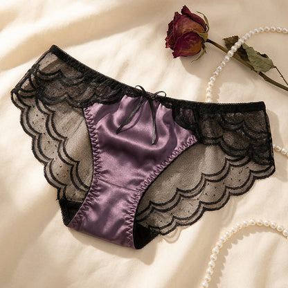 💜Dernier jour : achetez-en 1, obtenez-en 1 gratuit💜Culotte sexy en satin et dentelle pour femme