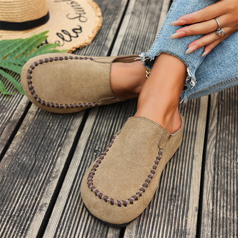 👡 50% DE RÉDUCTION! Pantoufles Mules Femme à Bout Large Fermé – Semelle Moelleuse, Antidérapantes & Parfaites Pour Un Confort Douillet À La Maison 🏠