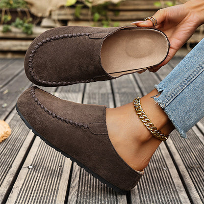 👡 50% DE RÉDUCTION! Pantoufles Mules Femme à Bout Large Fermé – Semelle Moelleuse, Antidérapantes & Parfaites Pour Un Confort Douillet À La Maison 🏠