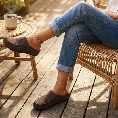 👡 50% DE RÉDUCTION! Pantoufles Mules Femme à Bout Large Fermé – Semelle Moelleuse, Antidérapantes & Parfaites Pour Un Confort Douillet À La Maison 🏠