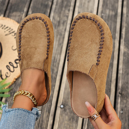 👡 50% DE RÉDUCTION! Pantoufles Mules Femme à Bout Large Fermé – Semelle Moelleuse, Antidérapantes & Parfaites Pour Un Confort Douillet À La Maison 🏠