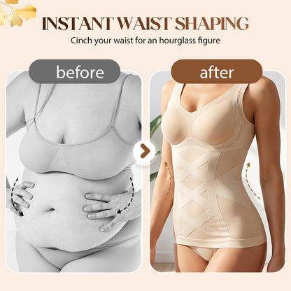 💃 50% DE RÉDUCTION ! ✨ Camisole Gainante Seamless avec Soutien-gorge Intégré – Tissage 3D, Maintien Confortable & Invisible sous les Vêtements 💗