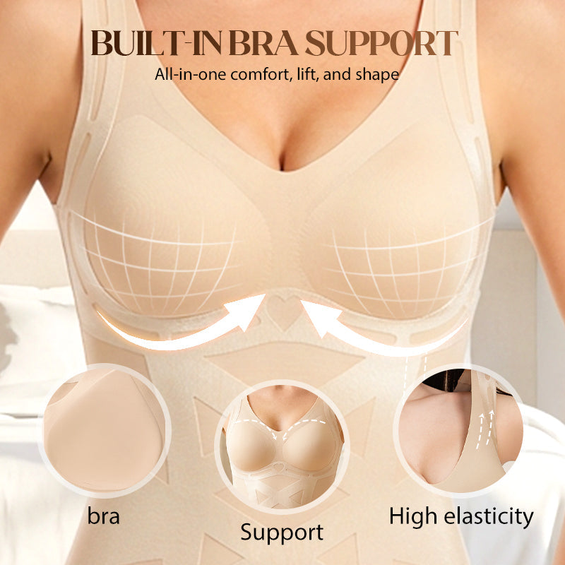 💃 50% DE RÉDUCTION ! ✨ Camisole Gainante Seamless avec Soutien-gorge Intégré – Tissage 3D, Maintien Confortable & Invisible sous les Vêtements 💗