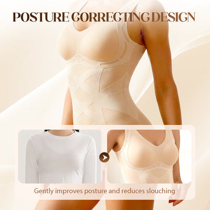 💃 50% DE RÉDUCTION ! ✨ Camisole Gainante Seamless avec Soutien-gorge Intégré – Tissage 3D, Maintien Confortable & Invisible sous les Vêtements 💗