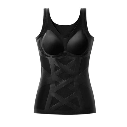 💃 50% DE RÉDUCTION ! ✨ Camisole Gainante Seamless avec Soutien-gorge Intégré – Tissage 3D, Maintien Confortable & Invisible sous les Vêtements 💗