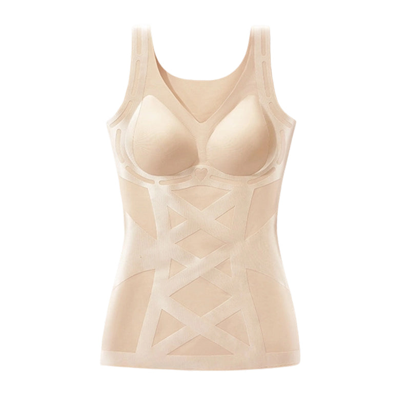 💃 50% DE RÉDUCTION ! ✨ Camisole Gainante Seamless avec Soutien-gorge Intégré – Tissage 3D, Maintien Confortable & Invisible sous les Vêtements 💗