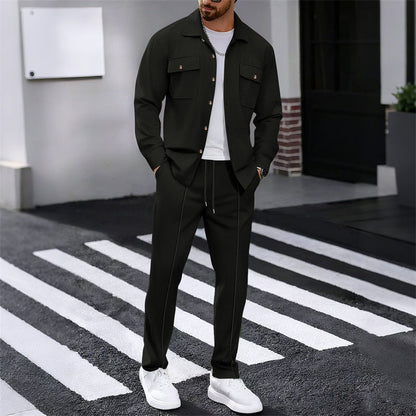 🔥 60 % DE RÉDUCTION ! ⏰ Ensemble homme veste boutonnée + pantalon en maille alvéolée – Coupe ample, tissu respirant & style casual élégant 👕👖