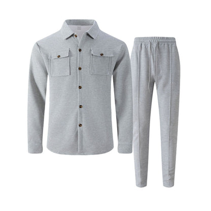 🔥 60 % DE RÉDUCTION ! ⏰ Ensemble homme veste boutonnée + pantalon en maille alvéolée – Coupe ample, tissu respirant & style casual élégant 👕👖
