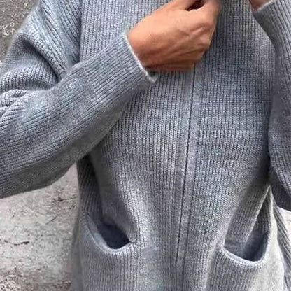 Veste tricotée confortable à fermeture éclair pour femmes