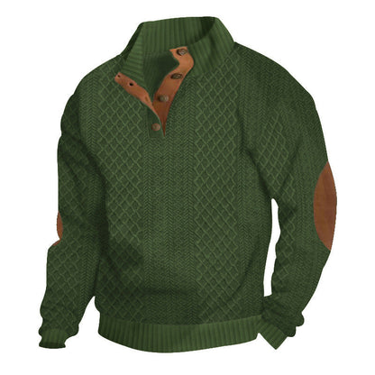 Sweat-shirt à col en jacquard texturé pour homme