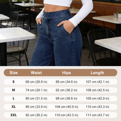 📢📢60 % de réduction !! ⏰Jean taille haute à jambes larges pour femme