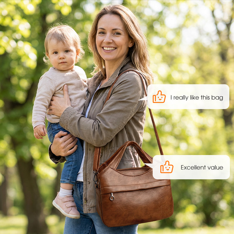 📢📢50 % de réduction !! ⏰ Sac à Bandoulière Femme en Simili-Cuir Souple – Léger, Multi-Compartiments & Tendance pour Tous les Jours ✨
