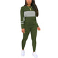 Ensemble 2 pièces pour femme : haut à col rond et pantalon color block