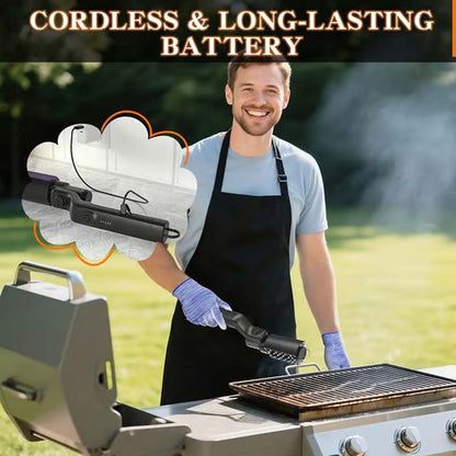 Brosse nettoyante électrique sans fil pour barbecues