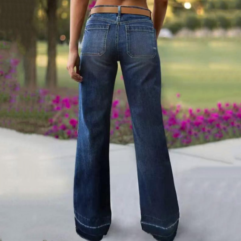 🎉👖50% de réduction ! Jean évasé rétro pour femme – Coupe flatteuse, poches généreuses et denim stretch ultra-confortable