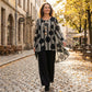 Ensemble haut à imprimé asymétrique et pantalon pour femme