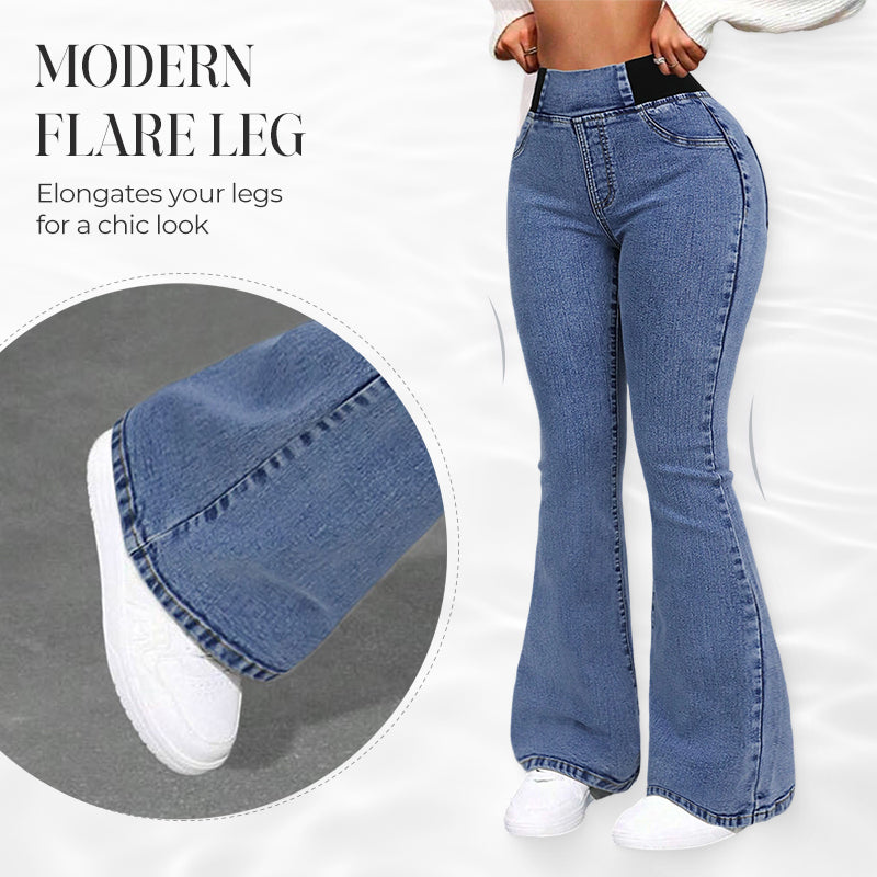 💎 50% DE RÉDUCTION ! 💎 Jean Évasé Taille Haute pour Femme – Denim Stretch, Silhouette Allongée & Confort Absolu 👖💙