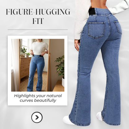 💎 50% DE RÉDUCTION ! 💎 Jean Évasé Taille Haute pour Femme – Denim Stretch, Silhouette Allongée & Confort Absolu 👖💙