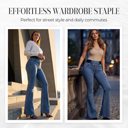 💎 50% DE RÉDUCTION ! 💎 Jean Évasé Taille Haute pour Femme – Denim Stretch, Silhouette Allongée & Confort Absolu 👖💙