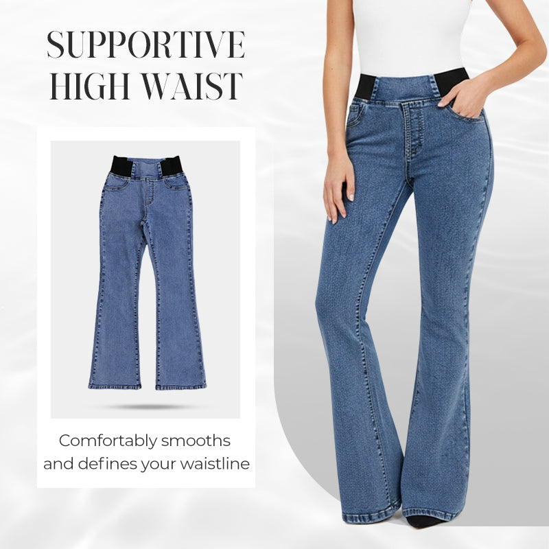 💎 50% DE RÉDUCTION ! 💎 Jean Évasé Taille Haute pour Femme – Denim Stretch, Silhouette Allongée & Confort Absolu 👖💙