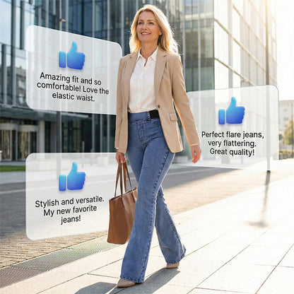 💎 50% DE RÉDUCTION ! 💎 Jean Évasé Taille Haute pour Femme – Denim Stretch, Silhouette Allongée & Confort Absolu 👖💙
